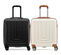 Flight Knight Premium Set of 2 Lightweight Cabin Suitcase - 8 Spinner Wheels - Built-in TSA Lock & USB Port - Luggage Approved for easyJet Flexi Fare Overhead Carry On - 56x45x25cm