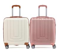 Flight Knight Premium Set of 2 Lightweight Cabin Suitcase - 8 Spinner Wheels - Built-in TSA Lock & USB Port - Luggage Approved for easyJet Flexi Fare Overhead Carry On - 56x45x25cm