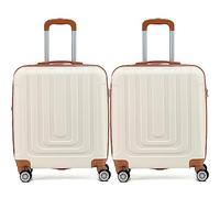 Flight Knight Premium Set of 2 Lightweight Cabin Suitcase - 8 Spinner Wheels - Built-in TSA Lock & USB Port - Luggage Approved for easyJet Flexi Fare Overhead Carry On - 56x45x25cm