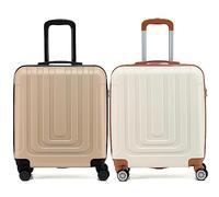 Flight Knight Premium Set of 2 Lightweight Cabin Suitcase - 8 Spinner Wheels - Built-in TSA Lock & USB Port - Luggage Approved for easyJet Flexi Fare Overhead Carry On - 56x45x25cm