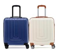 Flight Knight Premium Set of 2 Lightweight Cabin Suitcase - 8 Spinner Wheels - Built-in TSA Lock & USB Port - Luggage Approved for easyJet Flexi Fare Overhead Carry On - 56x45x25cm