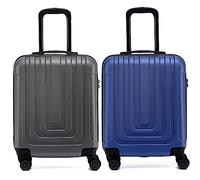 Flight Knight Premium Set of 2 Lightweight Cabin Suitcase - 8 Spinner Wheels - Built-in TSA Lock & USB Port - Luggage Approved for Over 100 Airlines Including Ryanair Priority - 55x40x20cm
