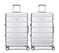 Flight Knight Premium Travel Suitcase - 8 Spinner Wheels - Built-in TSA Lock Lightweight Aluminium Frame, ABS Hard Shell Carry on Check in Luggage Highly Durable - Approved for Over 100 Airlines