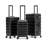 Flight Knight Premium Travel Suitcase - 8 Spinner Wheels - Built-in TSA Lock Lightweight Aluminium Frame, ABS Hard Shell Carry on Check in Luggage Highly Durable - Approved for Over 100 Airlines