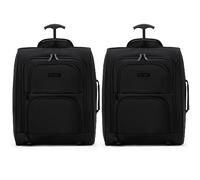 Flight Knight Set of 2 Carry On Cabin Suitcase easyJet Underseat Approved 2 Wheels Lightweight Bag Ideal for Airline Travel 45x36x20cm