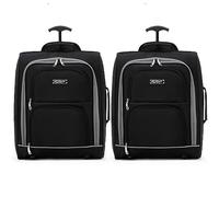 Flight Knight Set of 2 Carry On Cabin Suitcase easyJet Underseat Approved 2 Wheels Lightweight Bag Ideal for Airline Travel 45x36x20cm