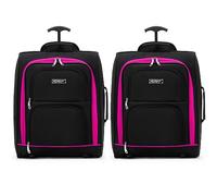 Flight Knight Set of 2 Carry On Cabin Suitcase easyJet Underseat Approved 2 Wheels Lightweight Bag Ideal for Airline Travel 45x36x20cm
