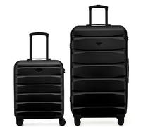 Flight Knight Set of 2 Carry-On & Large Trunk Luggage | Cabin 55cm Ryanair Priority, TUI Compliant & 80cm L Check-in ABS Hard Shell Suitcases | Lightweight Duo for Long-Haul Travel | TSA Lock