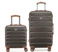 Flight Knight Set of 2 Carry-On & Medium Trunk Luggage | Cabin 45cm easyJet Compliant & 70cm M Check-in ABS Hard Shell Suitcases | Lightweight Duo for Long-Haul Travel | TSA Lock