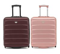 Flight Knight Set of 2 Lightweight 2 Wheel ABS Hard Case Suitcases Cabin Carry On Hand Luggage Approved for Airlines Including British Airways & Maximum Size for easyJet Large Cabin Bag 56x45x25cm