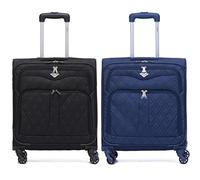 Flight Knight Set of 2 Lightweight 4 Wheel 800D Soft Case Quilted Suitcase Cabin Carry On Hand Luggage Approved for easyJet & BA Maximium Size Overhead Carry On