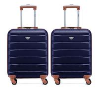 Flight Knight Set of 2 Lightweight 4 Wheel ABS Hard Case Suitcases Cabin Carry On Hand Luggage Approved for Over 60 Airlines Including easyJet, Jet2 & Maximum Size for Ryanair (Priority) 55x40x20cm