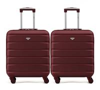 Flight Knight Set of 2 Lightweight 4 Wheel ABS Hard Case Suitcases Cabin Carry On Hand Luggage Approved for Airlines Including British Airways & Maximum Size for easyJet Large Cabin Bag 56x45x25cm