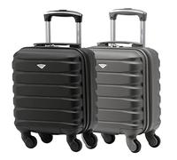 Flight Knight Set of 2 Lightweight 4 Wheel ABS Hard Case Suitcases Cabin Carry On Hand Luggage Approved for Over 100 Airlines Including easyJet & Maximum Size for Vueling & Wizz Air 40x30x20cm