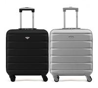 Flight Knight Set of 2 Lightweight 4 Wheel ABS Hard Case Suitcases Cabin Carry On Hand Luggage Approved for Airlines Including British Airways & Maximum Size for easyJet Large Cabin Bag 56x45x25cm