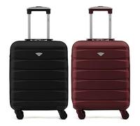 Flight Knight Set of 2 Lightweight 4 Wheel ABS Hard Case Suitcases Cabin Carry On Hand Luggage Approved for Over 60 Airlines Including easyJet, Jet2 & Maximum Size for Ryanair (Priority) 55x40x20cm