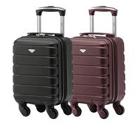Flight Knight Set of 2 Lightweight 4 Wheel ABS Hard Case Suitcases Cabin Carry On Hand Luggage Approved for Over 100 Airlines British Airways, easyJet & Maximum Size for Ryanair 40x20x25cm