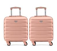 Flight Knight Set of 2 Lightweight 4 Wheel ABS Hard Case Suitcases Cabin Carry On Hand Luggage Approved for Over 35 Airlines Including British Airways, easyJet & Maximum Size for Lufthansa 55x40x23cm