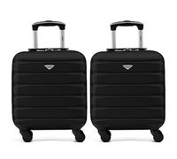 Flight Knight Set of 2 Lightweight 4 Wheel ABS Hard Case Suitcases Cabin Carry On Hand Luggage Approved for Over 100 Airlines Including British Airways, easyJet, Jet2 & Wizz 55x35x20cm - TSA Lock