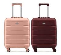 Flight Knight Set of 2 Lightweight 4 Wheel ABS Hard Case Suitcases Cabin Carry On Hand Luggage Approved for Over 60 Airlines Including easyJet, Jet2 & Maximum Size for Ryanair (Priority) 55x40x20cm