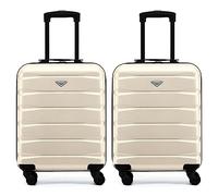 Flight Knight Set of 2 Lightweight 4 Wheel ABS Hard Case Suitcases Cabin Carry On Hand Luggage Approved for Over 60 Airlines Including easyJet, Jet2 & Maximum Size for Ryanair (Priority) 55x40x20cm
