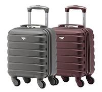 Flight Knight Set of 2 Lightweight 4 Wheel ABS Hard Case Suitcases Cabin Carry On Hand Luggage Approved for Over 100 Airlines Including easyJet & Maximum Size for Vueling & Wizz Air 40x30x20cm