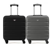 Flight Knight Set of 2 Lightweight 4 Wheel ABS Hard Case Suitcases Cabin Carry On Hand Luggage Approved for Airlines Including British Airways & Maximum Size for easyJet Large Cabin Bag 56x45x25cm