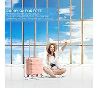 Flight Knight Set of 2 Lightweight 4 Wheel ABS Hard Case Suitcases Cabin Carry On Hand Luggage Approved for Airlines Including British Airways & Maximum Size for easyJet Large Cabin Bag 56x45x25cm