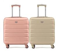Flight Knight Set of 2 Lightweight 4 Wheel ABS Hard Case Suitcases Cabin Carry On Hand Luggage Approved for Airlines Including British Airways & Maximum Size for easyJet Large Cabin Bag 56x45x25cm