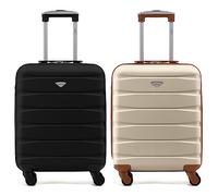 Flight Knight Set of 2 Lightweight 4 Wheel ABS Hard Case Suitcases Cabin Carry On Hand Luggage Approved for Over 60 Airlines Including easyJet, Jet2 & Maximum Size for Ryanair (Priority) 55x40x20cm