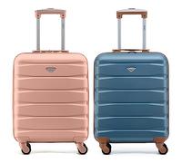 Flight Knight Set of 2 Lightweight 4 Wheel ABS Hard Case Suitcases Cabin Carry On Hand Luggage Approved for Over 60 Airlines Including easyJet, Jet2 & Maximum Size for Ryanair (Priority) 55x40x20cm