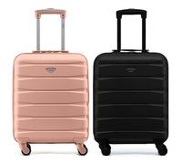 Flight Knight Set of 2 Lightweight 4 Wheel ABS Hard Case Suitcases Cabin Carry On Hand Luggage Approved for Over 60 Airlines Including easyJet, Jet2 & Maximum Size for Ryanair (Priority) 55x40x20cm