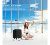 Flight Knight Set of 2 Lightweight 4 Wheel ABS Hard Case Suitcases Cabin Carry On Hand Luggage Approved for Airlines Including British Airways & Maximum Size for easyJet Large Cabin Bag 56x45x25cm