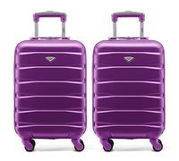 Flight Knight Set of 2 Premium Suitcases - Extra Stong Lightweight Luggage - Hardcase Suitcases with 4 Wheels & Built in Lock - (Set of 2 S+S)