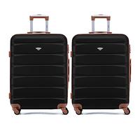 Flight Knight Set of 2 Premium Suitcases - Extra Stong Lightweight Luggage - Hardcase Suitcases with 4 Wheels & Built in Lock - (Set of 2 L+L)