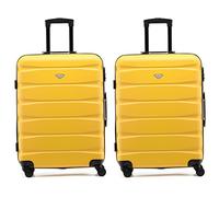 Flight Knight Set of 2 Premium Suitcases - Extra Stong Lightweight Luggage - Hardcase Suitcases with 4 Wheels & Built in Lock - (Set of 2 L+L)