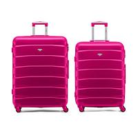 Flight Knight Set of 2 Premium Suitcases - Extra Stong Lightweight Luggage - Hardcase Suitcases with 4 Wheels & Built in Lock - (Set of 2 L+XL)