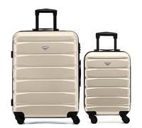 Flight Knight Set of 2 Premium Suitcases - Extra Stong Lightweight Luggage - Hardcase Suitcases with 4 Wheels & Built in Lock - (Set of 2 S+L)