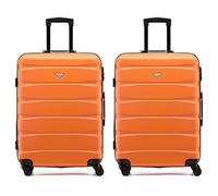 Flight Knight Set of 2 Premium Suitcases - Extra Stong Lightweight Luggage - Hardcase Suitcases with 4 Wheels & Built in Lock - (Set of 2 L+L)
