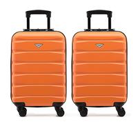 Flight Knight Set of 2 Premium Suitcases - Extra Stong Lightweight Luggage - Hardcase Suitcases with 4 Wheels & Built in Lock - (Set of 2 S+S)