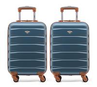 Flight Knight Set of 2 Premium Suitcases - Extra Stong Lightweight Luggage - Hardcase Suitcases with 4 Wheels & Built in Lock - (Set of 2 S+S)