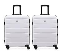 Flight Knight Set of 2 Premium Suitcases - Extra Stong Lightweight Luggage - Hardcase Suitcases with 4 Wheels & Built in Lock - (Set of 2 L+L)