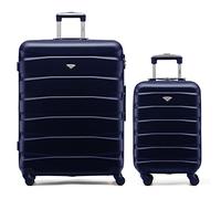 Flight Knight Set of 2 Premium Suitcases - Extra Stong Lightweight Luggage - Hardcase Suitcases with 4 Wheels & Built in Lock - (Set of 2 S+XL)