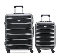 Flight Knight Set of 2 Premium Suitcases - Extra Stong Lightweight Luggage - Hardcase Suitcases with 4 Wheels & Built in Lock - (Set of 2 S+L)