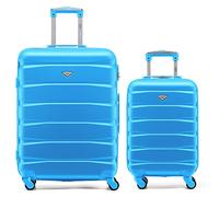Flight Knight Set of 2 Premium Suitcases - Extra Stong Lightweight Luggage - Hardcase Suitcases with 4 Wheels & Built in Lock - (Set of 2 S+L)