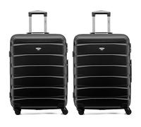 Flight Knight Set of 2 Premium Suitcases - Extra Stong Lightweight Luggage - Hardcase Suitcases with 4 Wheels & Built in Lock - (Set of 2 L+L)