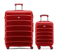 Flight Knight Set of 2 Premium Suitcases - Extra Stong Lightweight Luggage - Hardcase Suitcases with 4 Wheels & Built in Lock - (Set of 2 S+XL)
