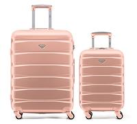 Flight Knight Set of 2 Premium Suitcases - Extra Strong Lightweight Luggage - Hardcase Suitcases with 4 Wheels & Built in Lock - (Set of 2 S+L)