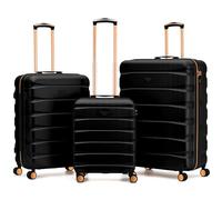 Flight Knight Set of 3 ABS Hard Shell Travel Suitcase | 55cm Carry-on Ryanair Priority, TUI Compliant with Medium & Large Check-in Luggage| Lightweight, Durable 8-Wheel Spinner | TSA Lock