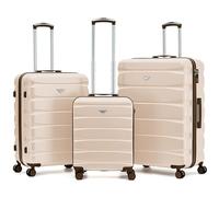 Flight Knight Set of 3 ABS Hard Shell Travel Suitcase | 55cm Carry-on Ryanair Priority, TUI Compliant with Medium & Large Check-in Luggage| Lightweight, Durable 8-Wheel Spinner | TSA Lock